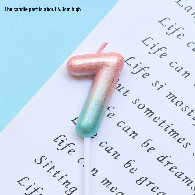 Large Rainbow Laser Number Balloons and Candles for Birthday Cakes and Party Decorations