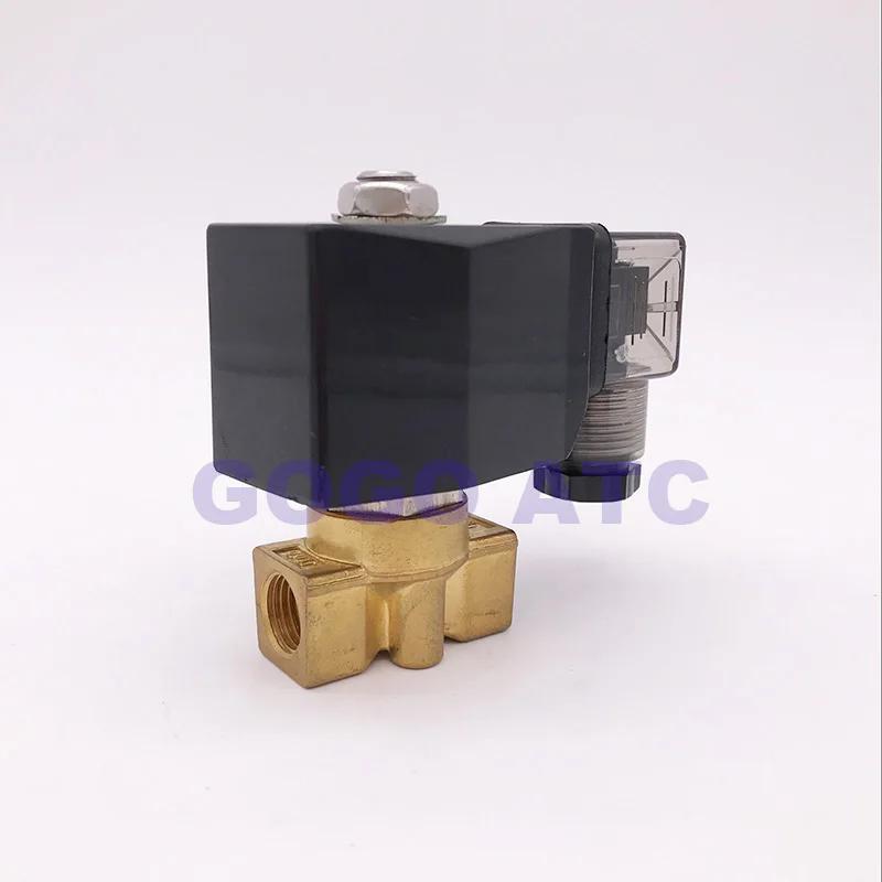 GOGO 0-120bar/90bar/50bar/35bar 2 Way High Pressure Solenoid Valve G1/4" 12V 24V DC Normal Close Brass Water Valve