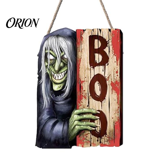 Striking Halloween Visual Effects Decoration Hanging Sign, Festive Party Wooden Decorative Plaque, Easy Modern Room Decorations Hang Decor for Indoor