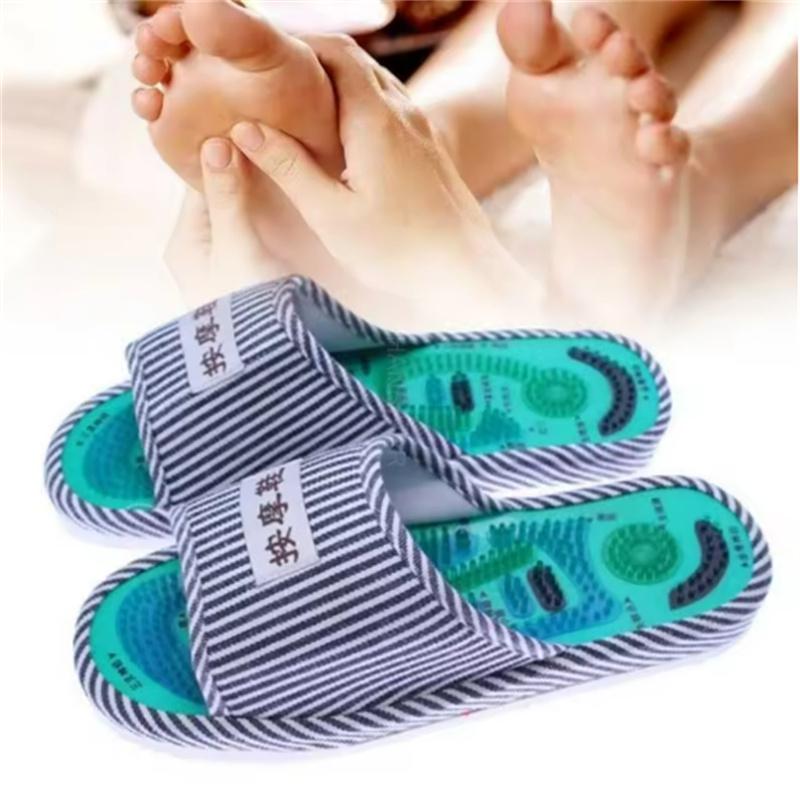 

Взуття для акупунктурного масажу стоп Догляд за здоров’ям ніг Магнітотерапевтичні тапочки Взуття для дому в смужку для жінок і чоловіків Men(Fits EUR 39-42)