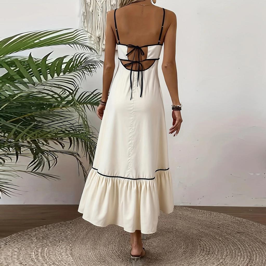 Women's Casual Sleeveless Sundress Plain Long Summer Beach Maxi Dress