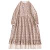 Vintage Floral Long Sleeve Dress, Women Casual Lace Hem Loose Swing Dress, Spring Elegant Slim Long Dress