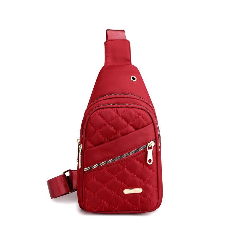 Breast bag Women's versatile lightweight casual fashion small bag Multi-compartment outdoor travel backpack Crossbody bag