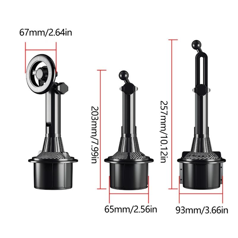 Car Phone Holder Car Cup Holder Mount Cellphone Holder for Phone 17 16 15 14 Magnetic Phone Stand 360 Degree Rotating