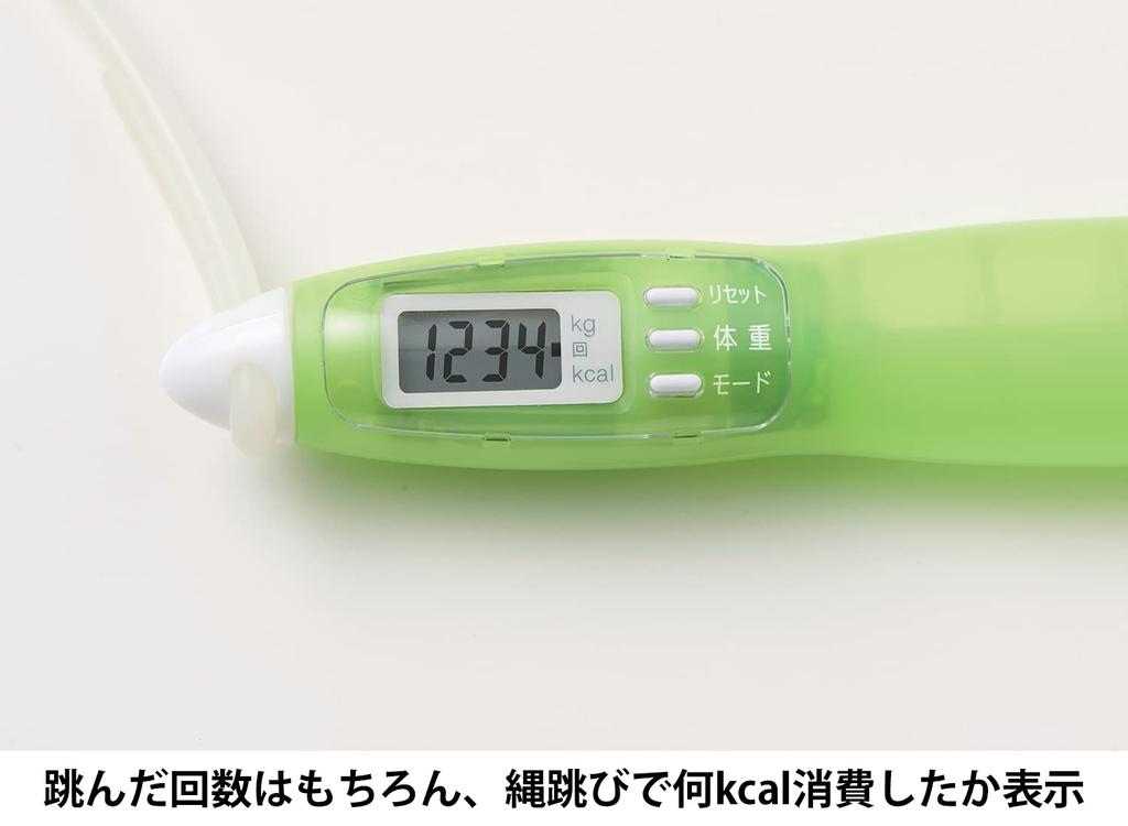 TANITA Tanita Size Jump Rope with Calorie Burner Counter, Made of ABS, AS, EVA, and Silicone Rubber, for Indoor and Outdoor Use, TS-960-GR, Green