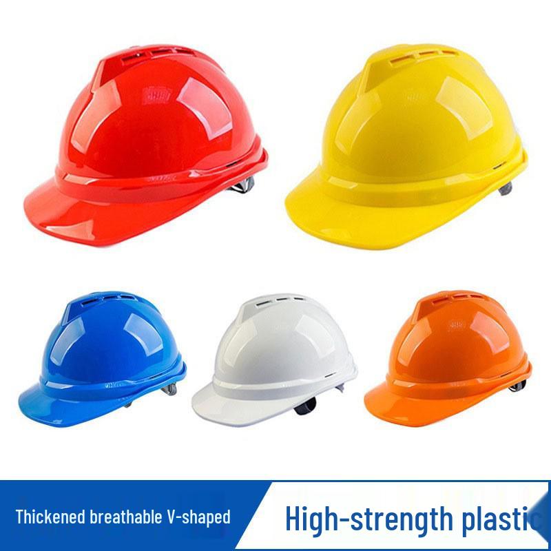 V-Shaped ABS Fiberglass Safety Helmet with Breathable Design and Custom Logo Printing