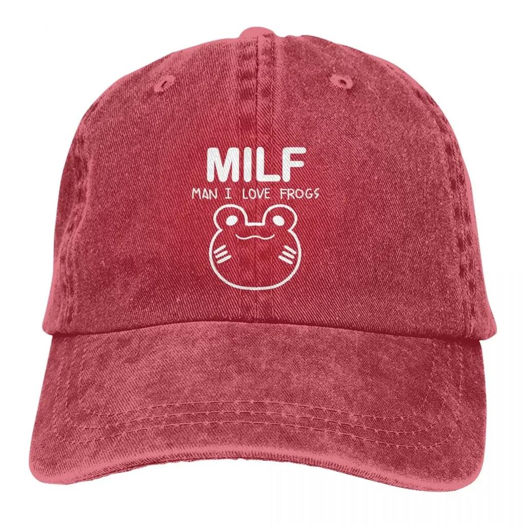 MILF MEME ART Multicolor Hat Peaked Men Women's Cowboy Cap Man I Love Frogs Plain Baseball Caps Personalized Visor Protect Hats