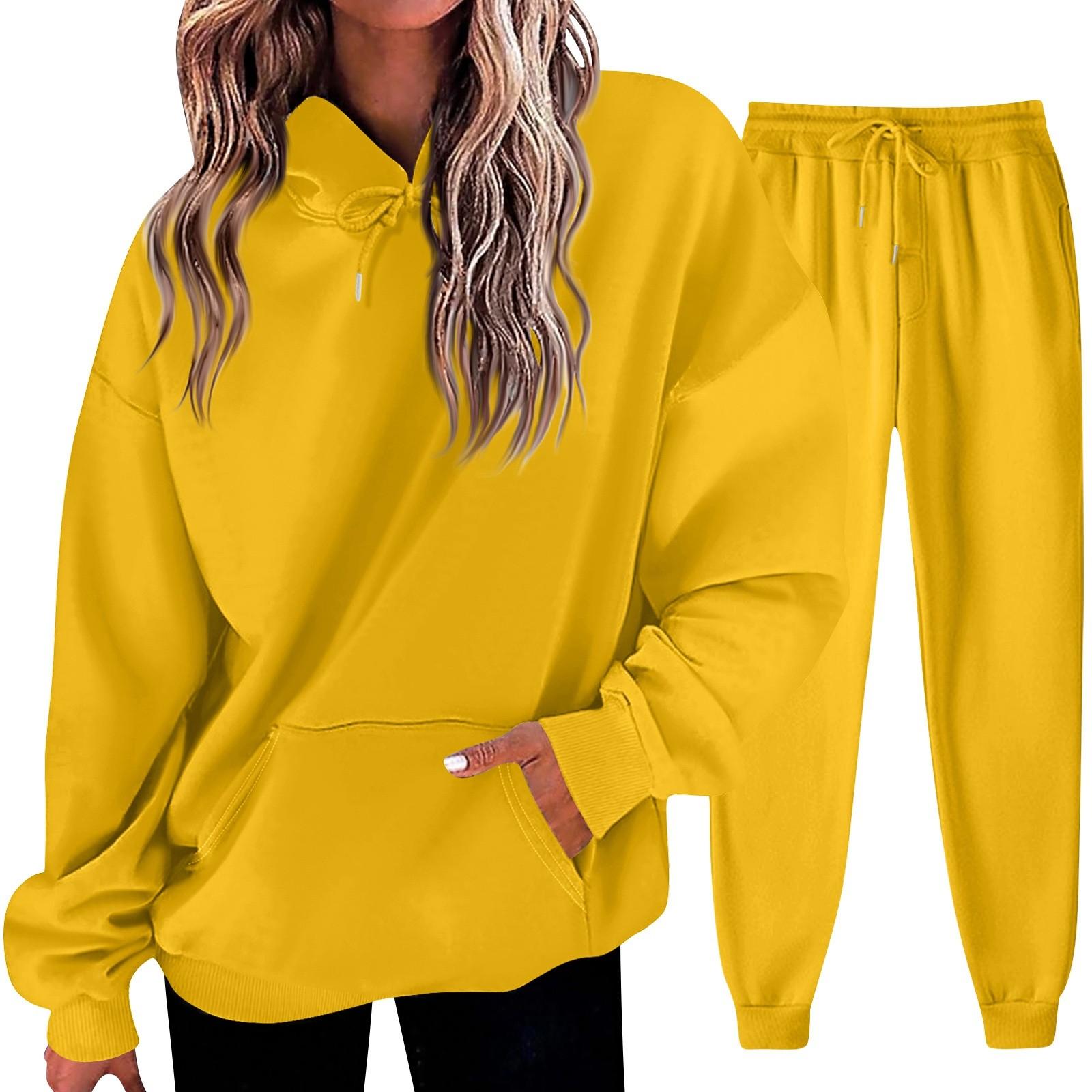 

Women s Color Sweatshirt Set ,sweatshirt + Sweatpants, M жовтий