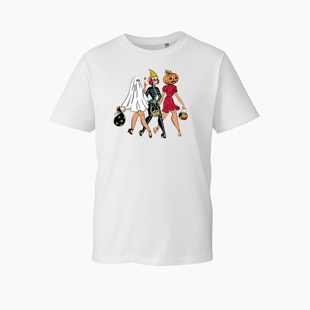 Spooky Girls Night Out TShirt Vintage Art Halloween Pumpkin Unisex Gift TTop