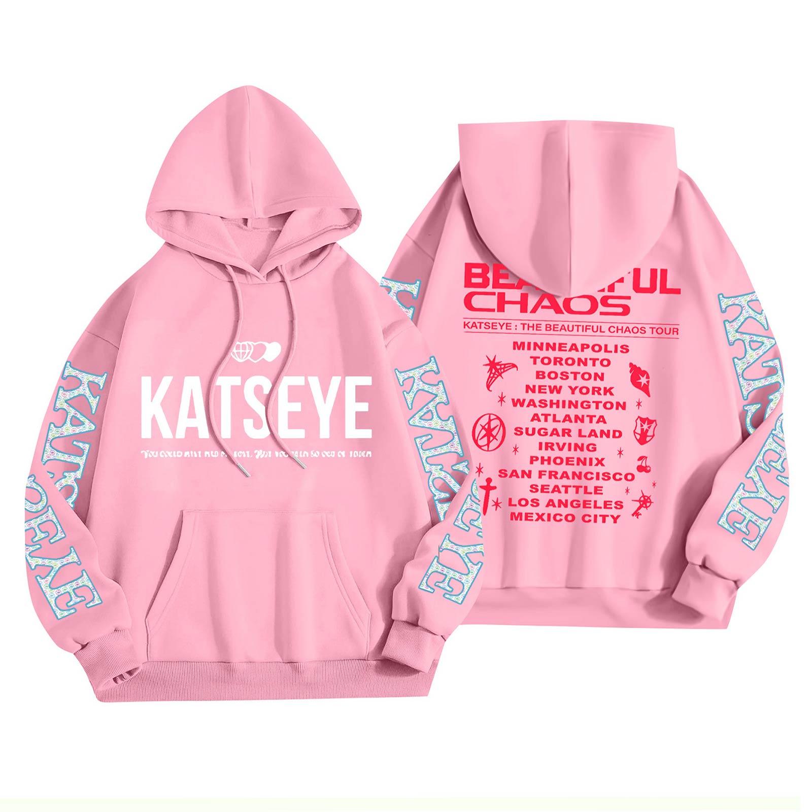 

Унісекс Модний Легкий Пуловер з Довгим Рукавом з Кишенями Толстовка з Принтом S рожевий