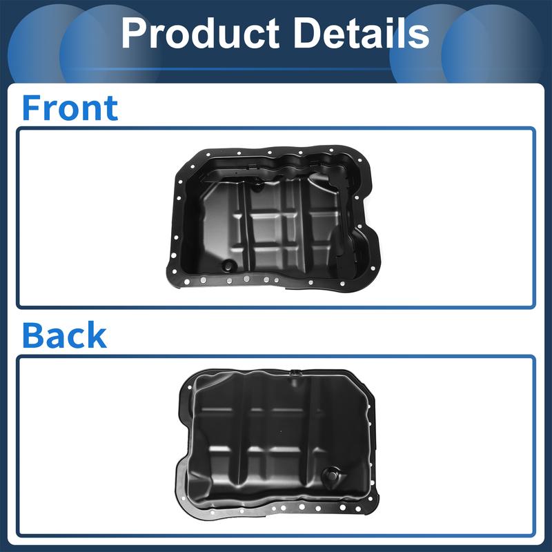 UXCELL 1 Pc No.2151025050 Engine Oil Pan for Hyundai Santa Fe 2019-2020 Iron Black
