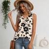 Canottiere da donna Senza maniche Vestibilità ampia Top Scollo a V Camicie plissettate T-shirt basiche