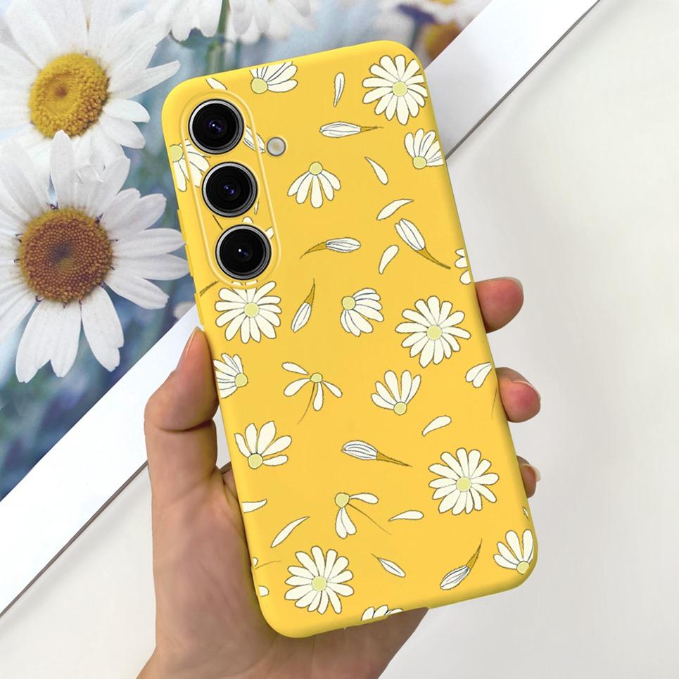 Pour Coque Samsung Galaxy S24 Pare-chocs Étui Samsung S24+ S24 Plus S24 Ultra Téléphone Coques Étui Jelly Fille Fleur Papillon Étui Souple