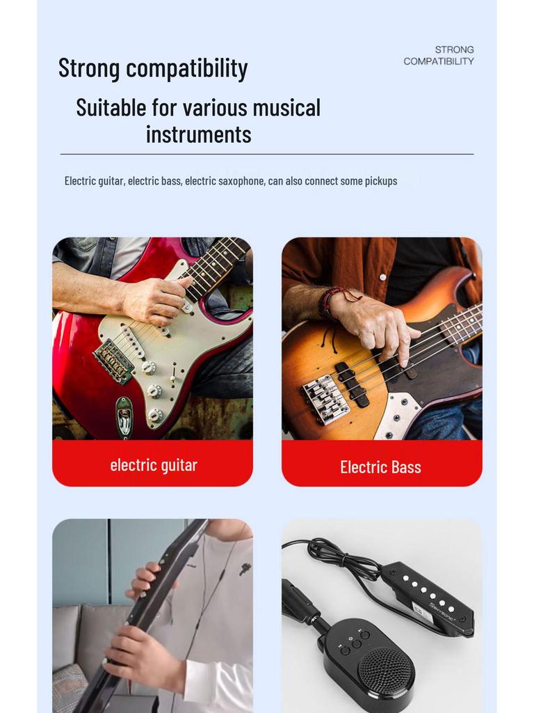 Bluetooth Mini Amplifier Speaker for Electric Wind Instruments with USB Flash Drive