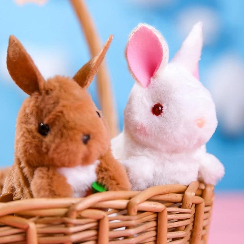 Non-Toxic Plush Animals Toy Kids Children Stuffed Animals Bunny 1Pcs Cute Wind Up Jumping Bunny Clockwork Walking Toys Children Fun Gifts