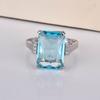Luxury Topaz and Sapphire Ring for Women Fashion Jewelry Engagement Wedding Band
