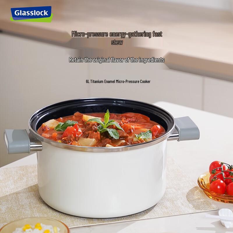 GLASSLOCK Titanium Enamel Micro-Pressure Pot