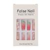 24 Pièces Longues Ongles Press-On Forme Coffin Rose Doux Fraise Cerise Motif Fruité Été Dopamine Ongles Faux Portables