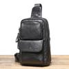 Leather Shoulder Bag, New Top Layer Cowhide Crossbody Bag, Casual Chest Bag, Men's Portable Multifunctional Bag