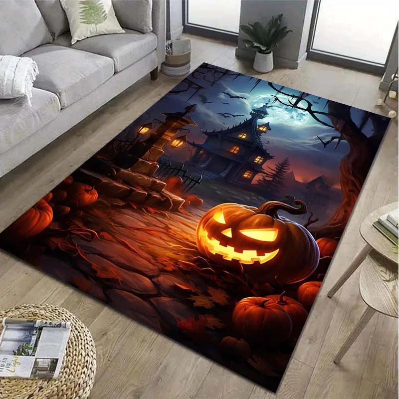 Halloween Gothic Pumpkin Print Carpet Large Area Rugs Living Room Decoration Bedside Floor Mat Sofa Table Mat Gift Decor