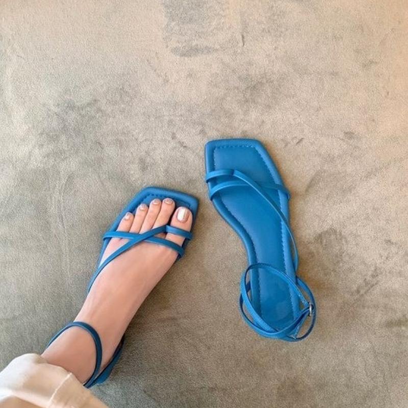 Fashion Summer New Style Popular Women Sandal Fashion Open Toe Narrow Band Ladies Elegant Gladiator Shoes Outdoor Dress Flats Sandals