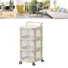 Drawer Storage Cart with Organizer Top Transparent Rolling Storage Cart with Smooth 4 Wheel Roll