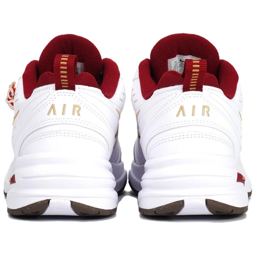 Nike Air Monarch 4 Slip Resistant Abrasion Resistant Low top Casual Shoes Unisex White Red IB4607-171(Team628-)