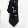 Handmade Zipper Punk Dark Y2K neck tie Cool Trendy Polyester Silk Personalized lazy Tie