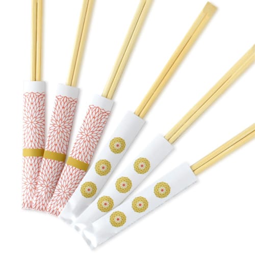 Stylish disposable chopsticks, Zaryu, red and white, Japanese style, perfect for parties and celebrations, bamboo tensuke, 24cm