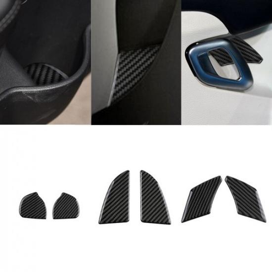 6pcs Carbon Fiber Door Handles Bowl Trim Cover for Dodge Challenger 2015-