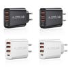 Adattatore di Alimentazione 30W Multi Porte Ignifugo Ricarica Stabile Spina USA/UE 3 USB PD Tipo-C Caricabatterie da Viaggio per Telefono Cellulare Accessori per Cellulare