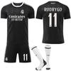 26 Real Madrid Goalkeeper Black Training No. 7 Ronaldo Jersey Vinicius 9 Mbappe No. 5 Football Jersey Suit