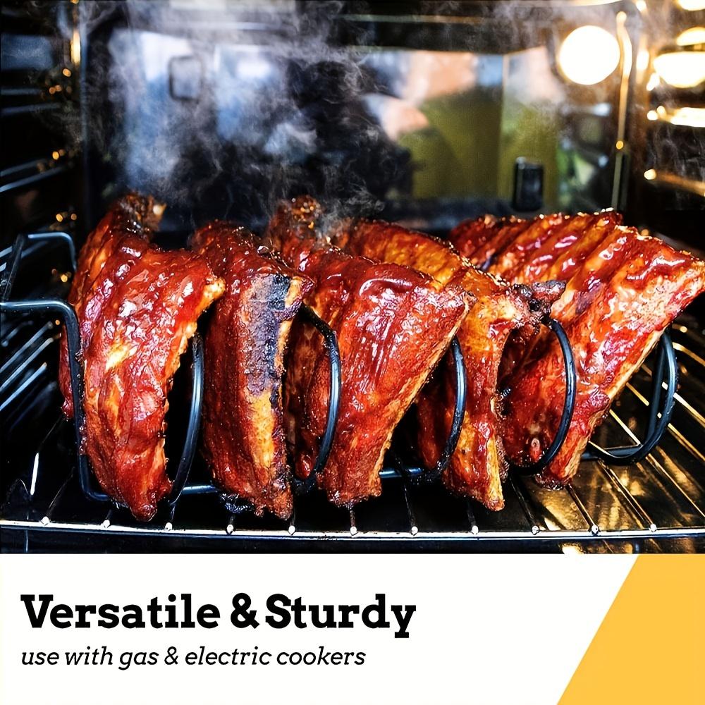 BBQ Rib Rack Non Stick Barbecue Rib Holder Steak Grill Rack Outdoor BBQ Meat Roasting Rack Grill Cooking Tool