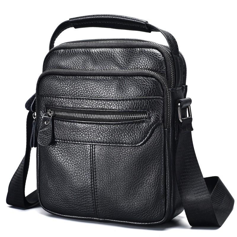 New Top Layer Cowhide Men's Shoulder Bag Trend Versatile Leather Outdoor Casual