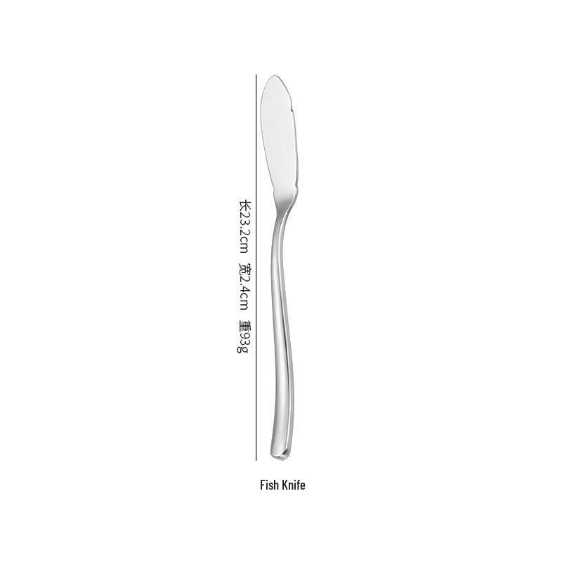 Moonlight Series High-End Stainless Steel Western Tableware Set - Thick Steak Knife, Fork, Spoon.