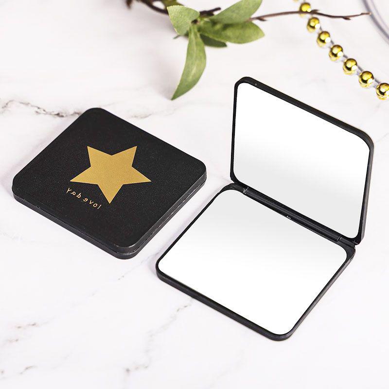 Compact Double-Sided Folding Makeup Mirror - Portable and Stylish for Students