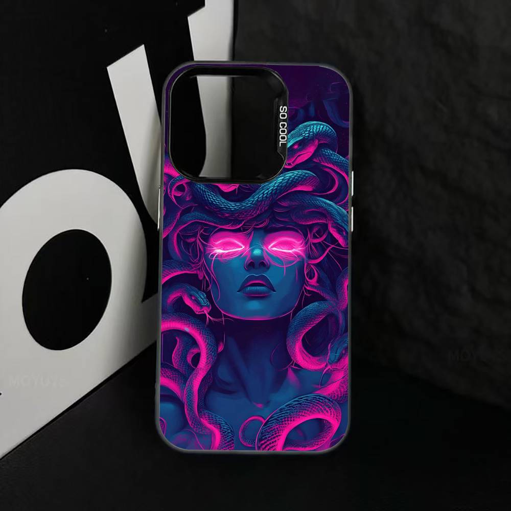 Medusa G-Mythology Phone Case For iPhone 17,16,15,14,13,12,11 Plus,Pro Max,XS,Colorful Silver Phone case Funda Cover