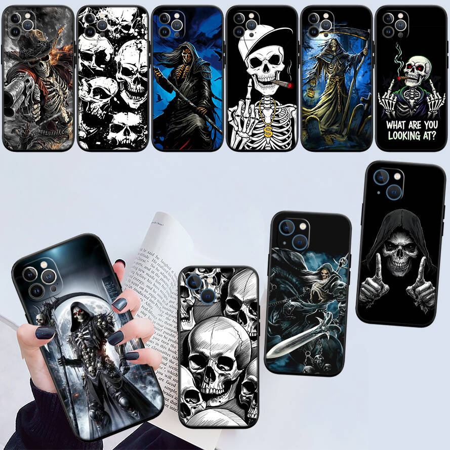 Skeleton Skull Shockproof Phone Case for iPhone 6 6s 7 8 11 12 13 14 15 16 17 16E XS Pro Max XR X SE Air