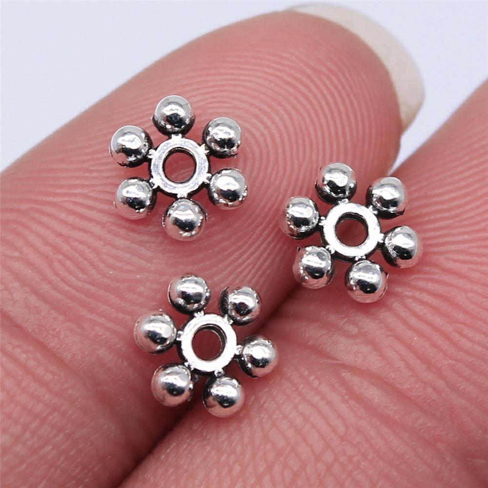 40pcs Antique Silver Color Small Spacer Beads Charm Pendants Jewelry Accessories DIY Small Spacer Beads Charms