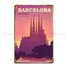 Barcelona Metallplakette Poster Wanddekoration Wohnzimmer Charakter Wandplakette Blechschild Poster