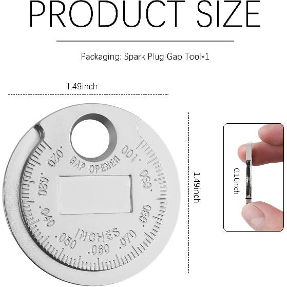 Car Spark Plug Gap Tool,Metric & Inch Spark Plug Gapping Tool for Quick Measurement (0.020-0.100 Inch & 0.6-2.4mm),Universal Sparks Plugs Gapper