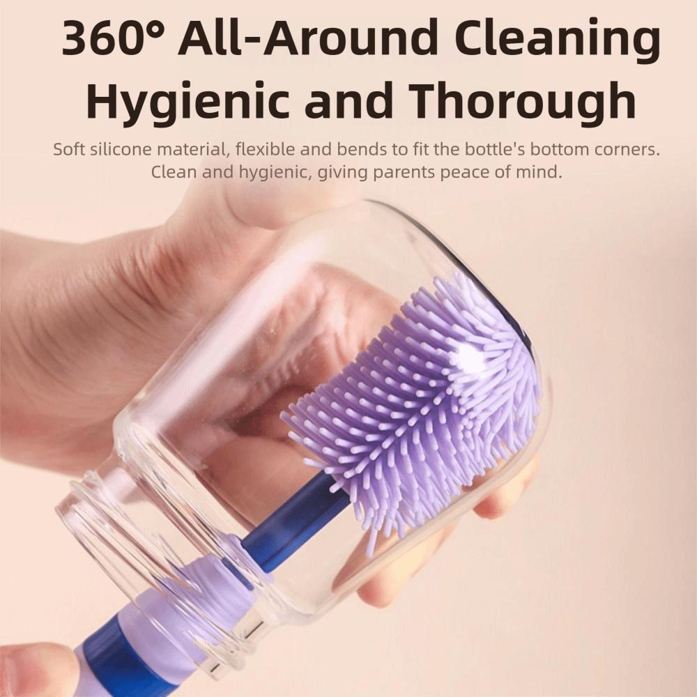 Travel Size Bottle Cleaning Brush Set Compact Milk Bottle Brush Kit  Kitchen Use