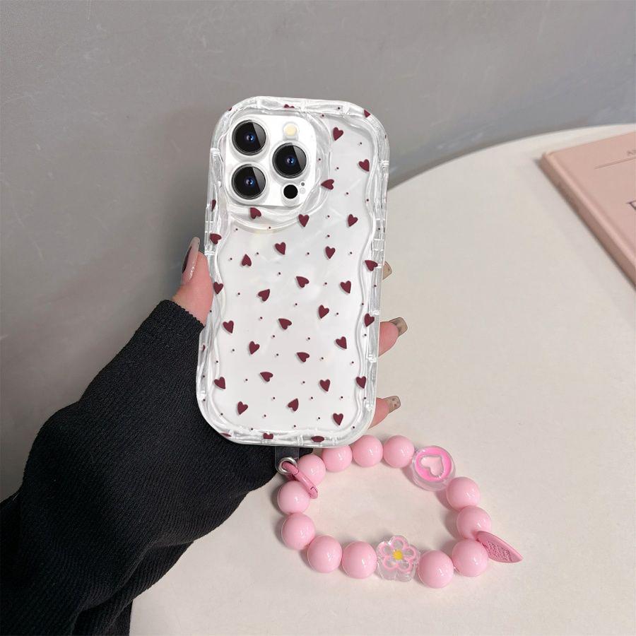 Case For RENO 15F 14 15 PRO 14F 13F 12F 11F 11 12 Pro OPPO A6 A5 PRO A6X Soft Love Heart Bracelet Chain Wave Side Silicone Cover
