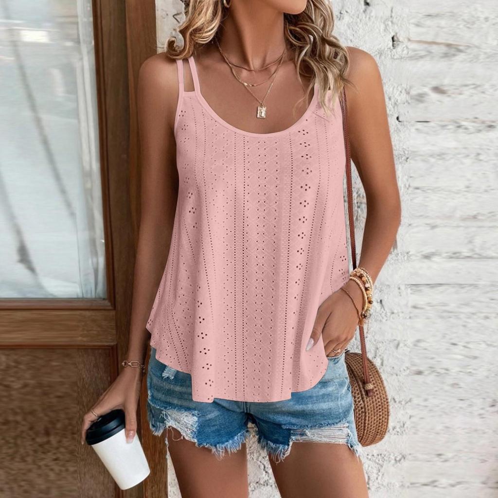 Hollow Out Casual Camisole Tank Top Women Undershirt Sexy Tops Female T Shirt Sleeveless Vest Summer 2026 Clothes