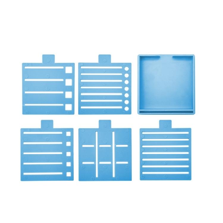 Sticky Note Holder Set Dispenser with Line Drawing Template Storage Container Memo Pad Holder with 5 Stencils