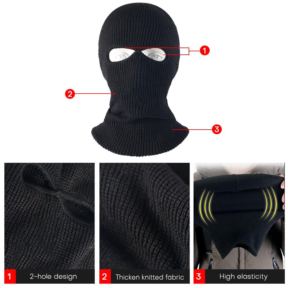 Thermische Gesichtsmaske Winddicht Winter Gestrickte Radsportmaske Nackenwärmer Motorrad Unterhelm-Futtermaskenmützen Ultimativer Thermoschutzhut Voll