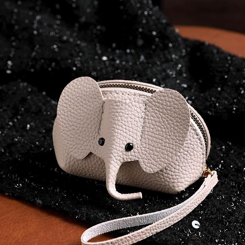 New Women's Elephant Coin Purse Keychain - Fashionable Card Holder & Lipstick Storage