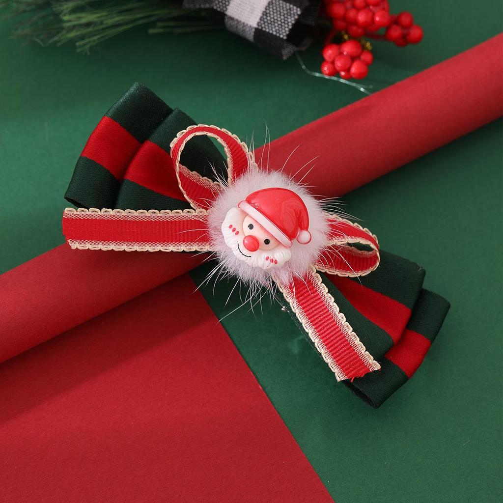 Children's Christmas Princess Red Bow Hair Clip