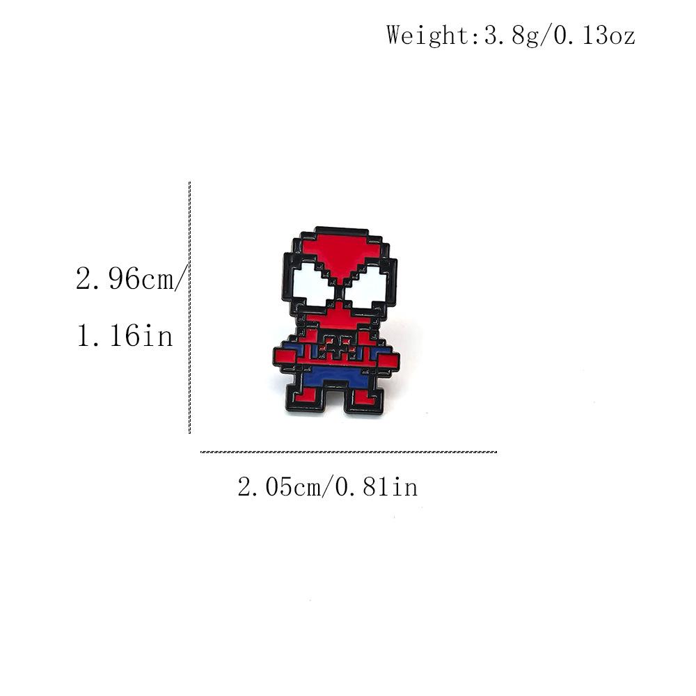 Pixel Avengers Brooch: Creative Spider-Man & Iron Man Superhero Badge