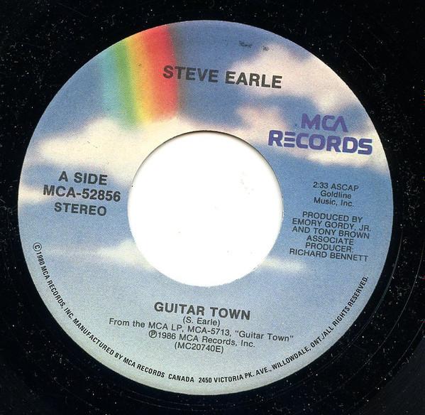 

7inch Record STEVE EARLE - Guitar Town MCA52856 MCA Records 1986 Canada Folk Used